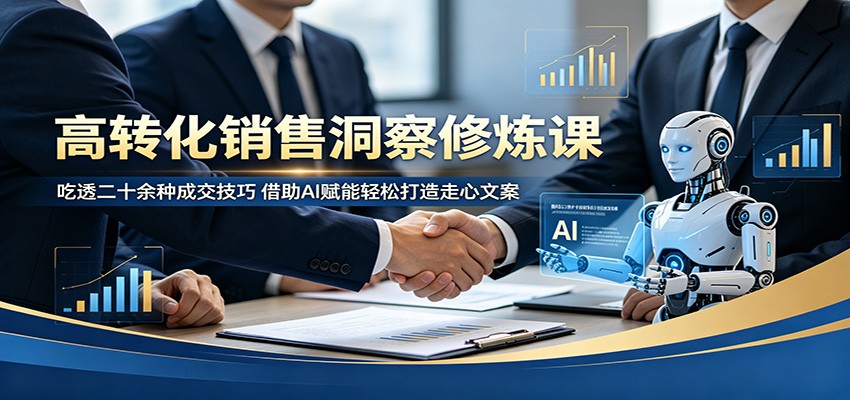 高转化销售洞察修炼课：吃透二十余种成交技巧，借助AI赋能轻松打造走心文案-网创资源站