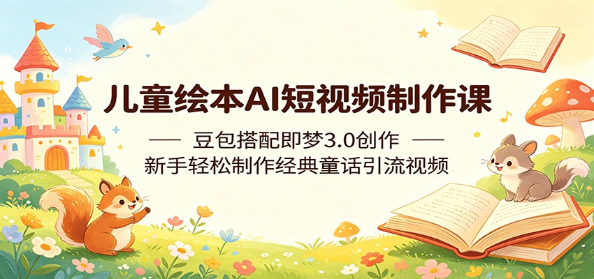 儿童绘本AI短视频制作课：豆包搭配即梦3.0创作，新手轻松制作经典童话引流视频-网创资源站