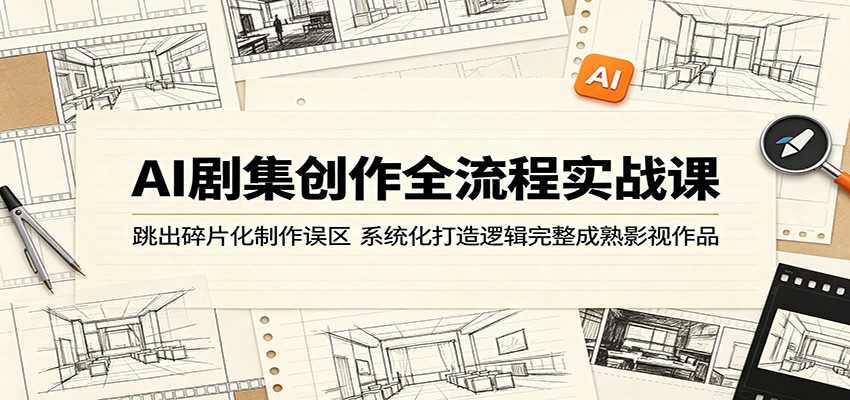 AI剧集创作全流程实战课：跳出碎片化制作误区，系统化打造逻辑完整成熟影视作品-网创资源站