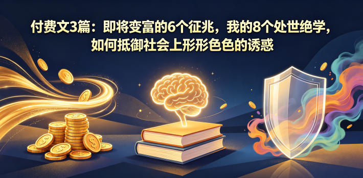 付费文3篇：即将变富的6个征兆，我的8个处世绝学，如何抵御社会上形形色色的诱惑-网创资源站