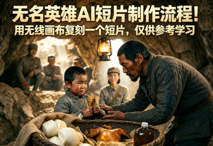 无名英雄AI短片制作流程！用无线画布复刻一个短片，仅供参考学习-网创资源站