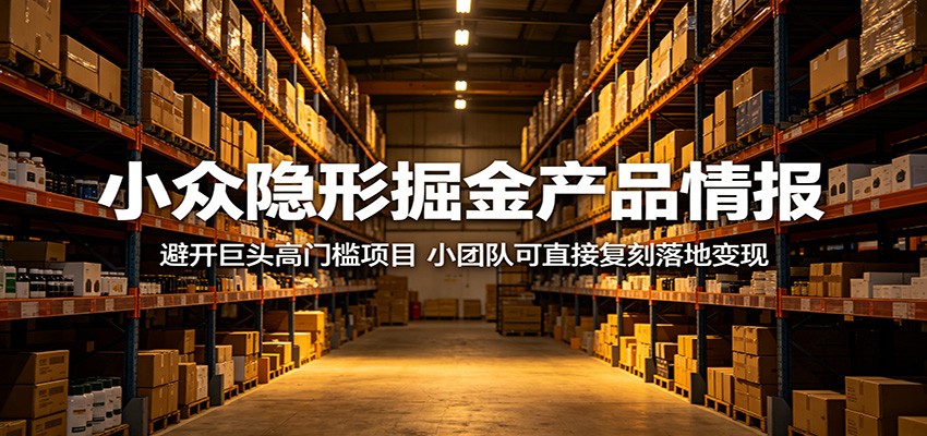 小众隐形掘金产品情报：避开巨头高门槛项目，小团队可直接复刻落地变现-网创资源站