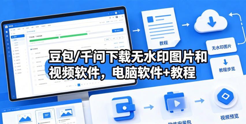豆包/千问下载无水印图片和视频软件，电脑软件+教程-网创资源站