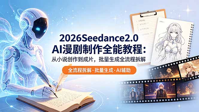2026Seedance2.0 AI制作全能教程：从小说创作到成片，批量生成全流程拆解-网创资源站