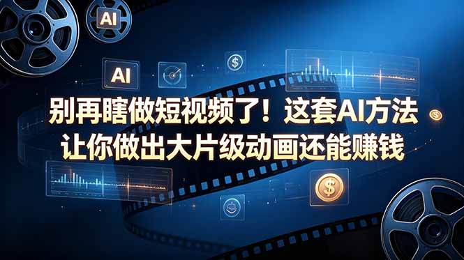 别再瞎做短视频了！这套 AI 方法让你做出大片级动画还能赚钱【原创双语字幕】-网创资源站