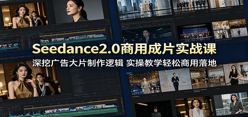 Seedance2.0商用成片实战课：深挖广告大片制作逻辑，实操教学轻松商用落地-网创资源站