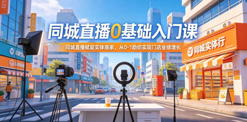 同城直播0基础入门课，同城直播赋能实体商家，从0-1助你实现门店业绩增长-网创资源站