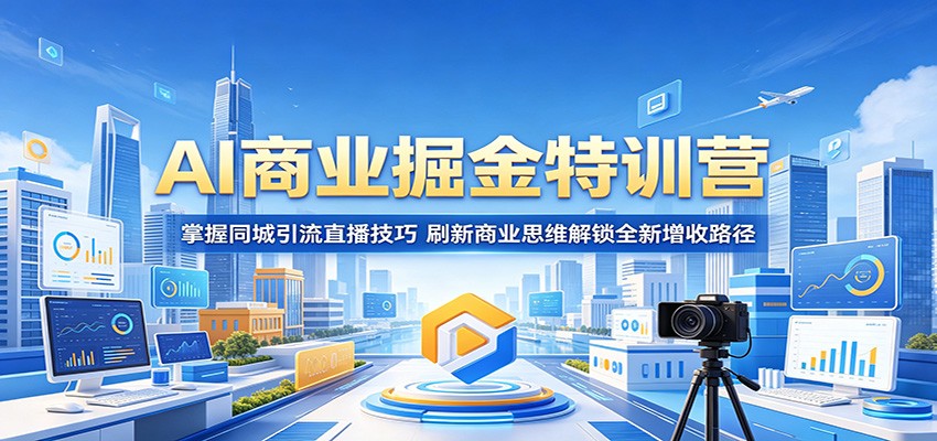 AI商业掘金特训营：掌握同城引流直播技巧，刷新商业思维解锁全新增收路径-网创资源站