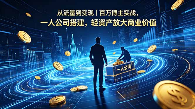 从流量到变现｜百万博主实战，一人公司搭建，轻资产放大商业价值-网创资源站