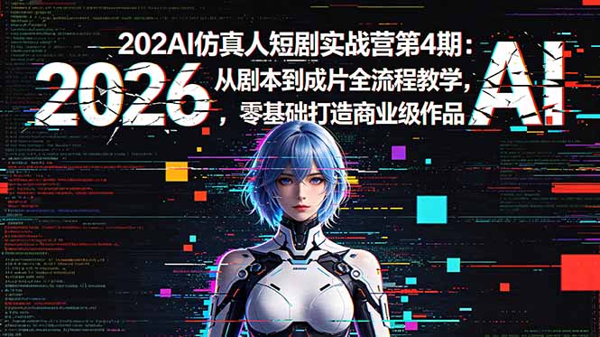 2026AI仿真人短剧实战营第4期：从剧本到成片全流程教学，零基础打造商业级作品-网创资源站