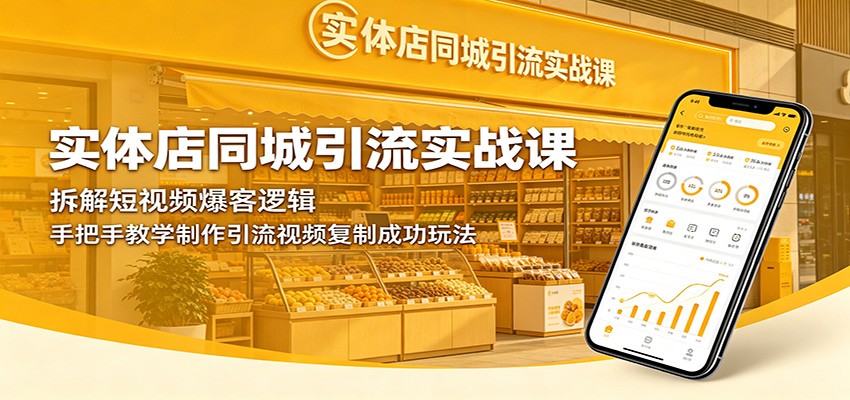 实体店同城引流实战课：拆解短视频爆客逻辑，手把手教学制作引流视频复制成功玩法-网创资源站