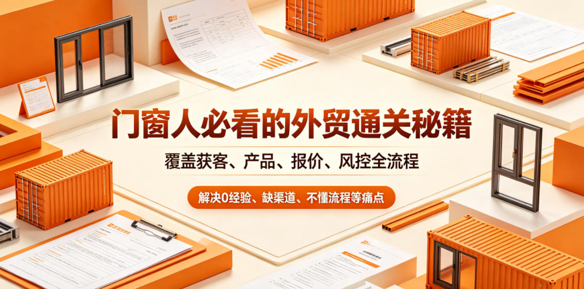 门窗人必看的外贸通关秘籍，块覆盖获客、产品、报价、风控全流程，解决0经验、缺渠道、不懂流程等痛点-网创资源站