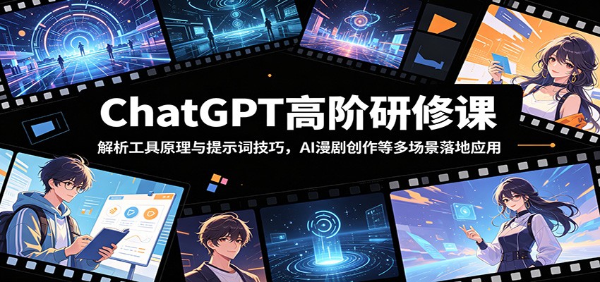 ChatGPT高阶研修课：解析工具原理与提示词技巧，AI漫剧创作等多场景落地应用-网创资源站