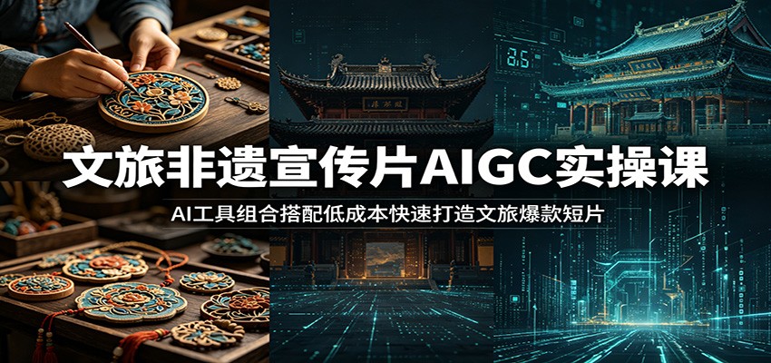 文旅非遗宣传片AIGC实操课：AI工具组合搭配低成本快速打造文旅爆款短片-网创资源站