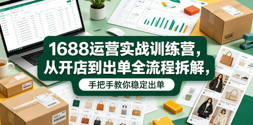 1688运营实战训练营，从开店到出单全流程拆解，手把手教你稳定出单(更新0620)-网创资源站