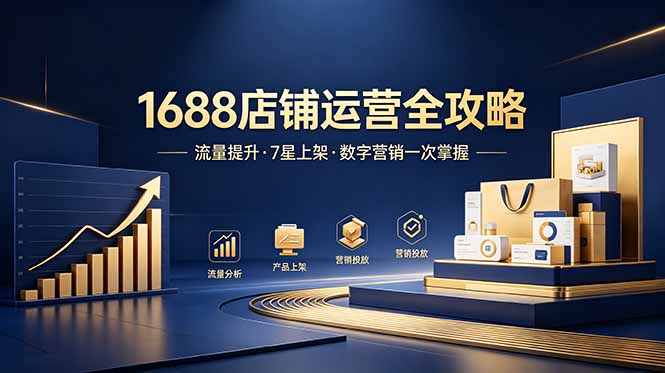1688店铺没流量？产品上架不到7星？数字营销不会投？全套运营技能一次学(更新6月-网创资源站