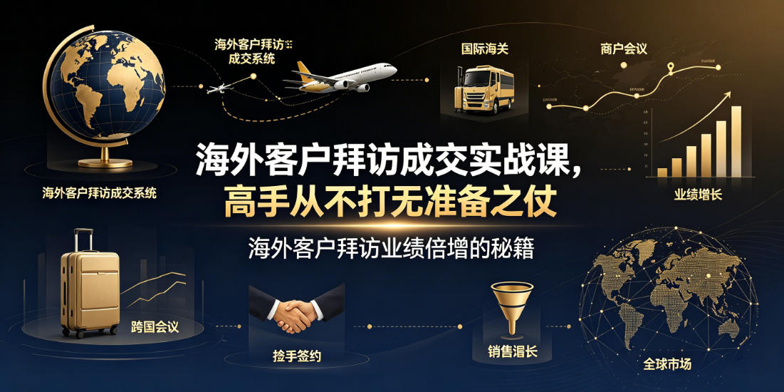 海外客户拜访成交实战课，高手从不打无准备之仗，海外客户拜访业绩倍增的秘籍-网创资源站