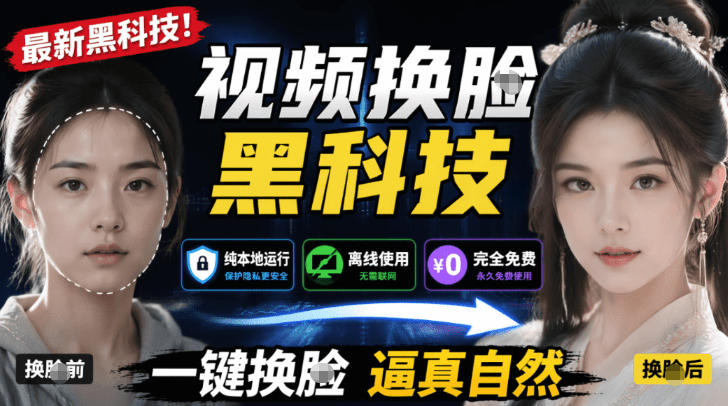 AI人工智能如此夸张？一键视频换Lian黑科技，纯本地离线运行，本地视频换Lian娱乐工具，AI FaceSwap-网创资源站