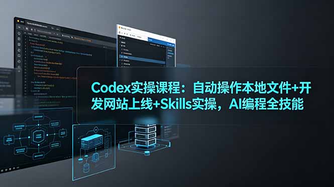 Codex实操课程：自动操作本地文件+开发网站上线+Skills实操，AI编程全技能-网创资源站