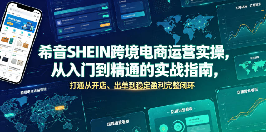 希音SHEIN跨境电商运营实操，从入门到精通的实战指南，打通从开店、出单到稳定盈利完整闭环-网创资源站