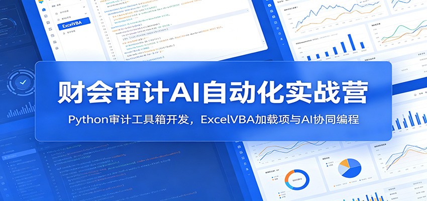 财会审计AI自动化实战营：Python审计工具箱开发，ExcelVBA加载项与AI协同编程-网创资源站