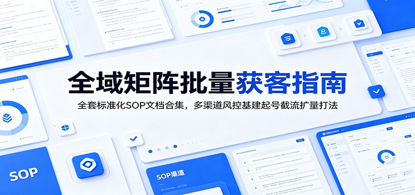 全域矩阵批量获客指南：全套标准化SOP文档合集，多渠道风控基建起号截流扩量打法-网创资源站