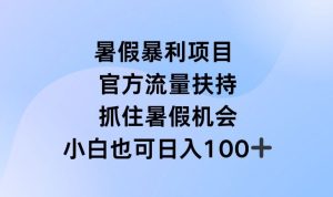 暑假暴利直播项目，官方流量扶持，把握暑假机会【揭秘】-网创资源站