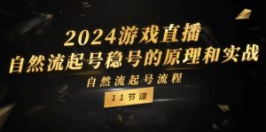 （11653期）2024游戏直播-自然流起号稳号的原理和实战，自然流起号流程（11节）-网创资源站