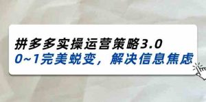 2024-2025拼多多实操运营策略3.0，0~1完美蜕变，解决信息焦虑（38节）-网创资源站