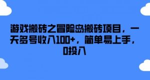 游戏搬砖之冒险岛搬砖项目，一天多号收入100+，简单易上手，0投入【揭秘】-网创资源站