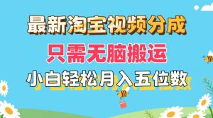 （11744期）最新淘宝视频分成，只需无脑搬运，小白也能轻松月入五位数，可矩阵批量…-网创资源站