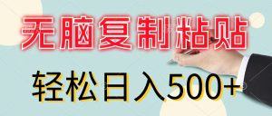 (11805期)无脑复制粘贴,小白轻松上手,零成本轻松日入500+-网创资源站
