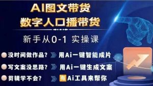 Ai图文带货+数字人口播带货，从0~1实操体系课-网创资源站