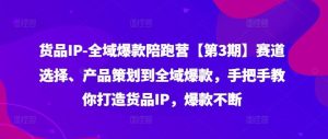 货品IP全域爆款陪跑营【第3期】赛道选择、产品策划到全域爆款,手把手教你打造货品IP,爆款不断-网创资源站