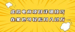 虚拟电商项目详细技巧拆解，保姆级教程，在家也可以轻松月入过万。-网创资源站