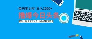 （12401期）撸今日头条，单号日入2000+可矩阵放大-网创资源站