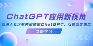 （12427期）ChatGPT应用新视角：普通人&企业如何拥抱ChatGPT，引领智能潮流-网创资源站