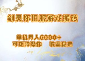 （12471期）网游剑灵打金搬砖，单机月入6000+，可矩阵操作，收益稳定。-网创资源站