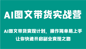 AI图文带货实战营-AI图文带货变现计划，操作简单易上手，让你快速开启副业变现之路-网创资源站