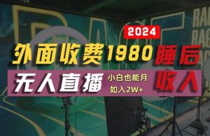 外面收费1980的支付宝无人直播技术+素材，认真看半小时就能开始做，真正睡后收入【揭秘】-网创资源站