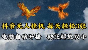 抖音无人直播，电脑全自动挂机，每天轻松300＋，彻底解放双手！-网创资源站
