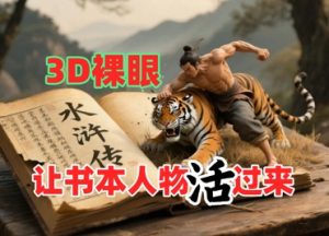 书本人物裸眼3D视频，新的玩法，流量超猛，保姆级教程-网创资源站