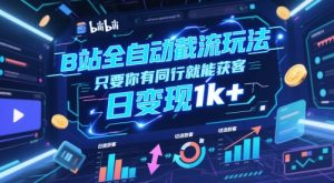 B站全自动截流玩法只要你有同行就能获客，日变现1k+【揭秘】-网创资源站
