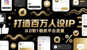 打造百万人设IP,从0到1稳抓平台流量-网创资源站