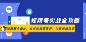 视频号实战全攻略，爆款脚本创作，自然流直播运营，付费投放技巧-网创资源站