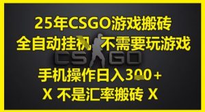 25年CSGO游戏搬砖，全自动运行，不需要玩游戏，手机操作日入3张(不是汇率搬砖)【揭秘】-网创资源站