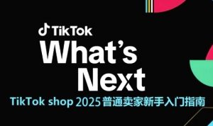 TikTok shop 2025普通卖家新手入门指南,助新手快速掌握从0到1的跨境电商运营逻辑-网创资源站