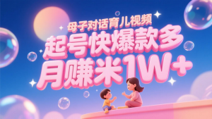 AI生成母子对话育儿类视频,起号快爆款多,小白宝妈轻松学,多渠道变现,月赚米1W+-网创资源站