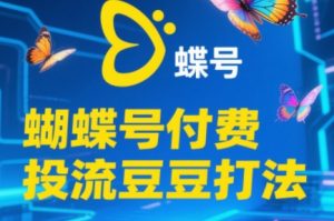 渔财老师·2025蝴蝶号付费投流豆豆打法-网创资源站