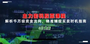 主力密码股票课程，解析千万级资金流向，精准捕捉买卖时机指南(6月更新-网创资源站